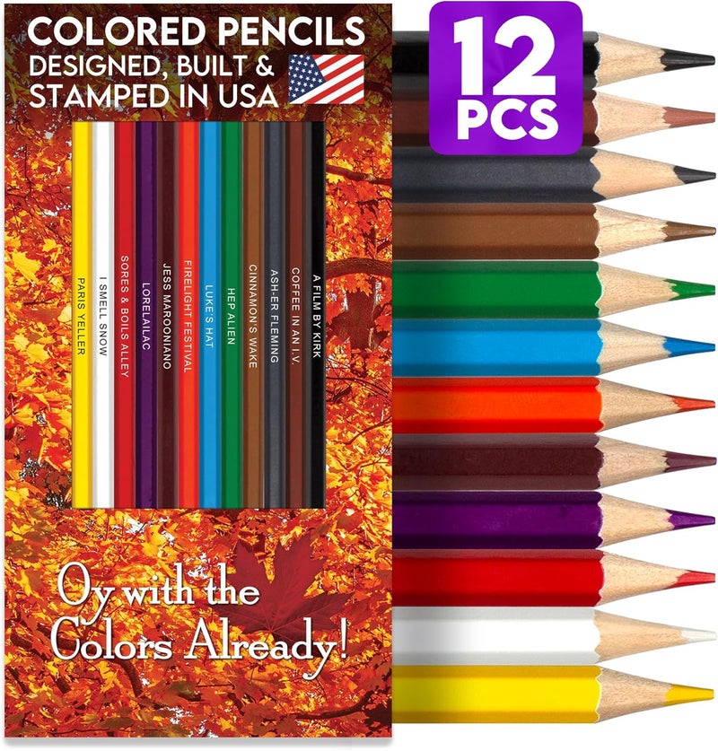 Pun Labs Oy With the Colors Already Colored Pencil Set – 12 Pencils with Fun and Creative Foil-Stamped Designs, Ideal Gifts and Supplies for Creative Minds – Assorted Colors - Image 1